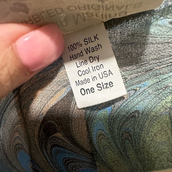 SUSAN MARLING Marbled Originals Silk Wrap Vest Hand Painted Open Front OS - Picture 4 of 5